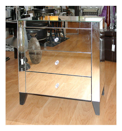 Mirrored Nightstand Side Table 28"x30"H