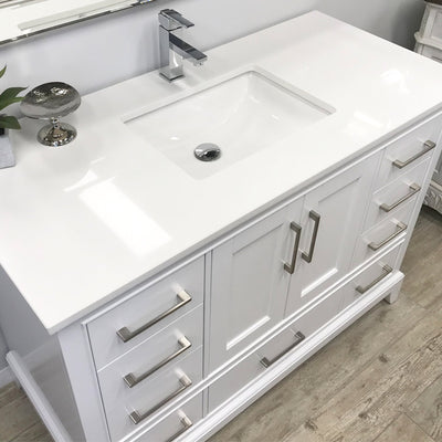 Adele 48", RemyBath Premium Collection Silk White Bathroom Vanity - AD2548SW