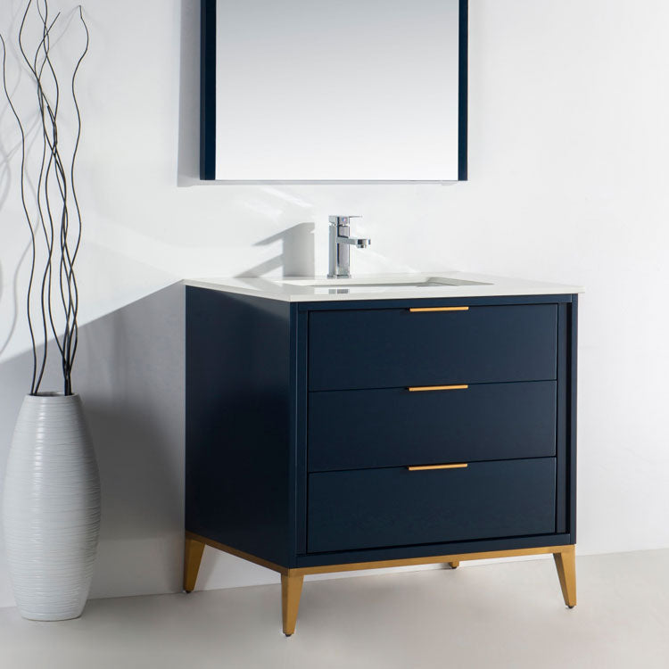 36" Ariana Midnight Blue Bathroom Vanity