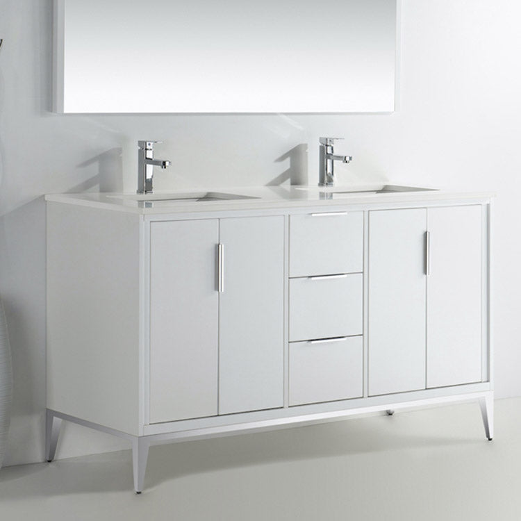 60" Ariana White Double sink Bathroom Vanity