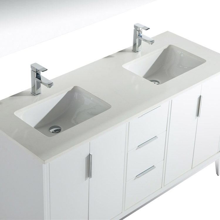 60" Ariana White Double sink Bathroom Vanity
