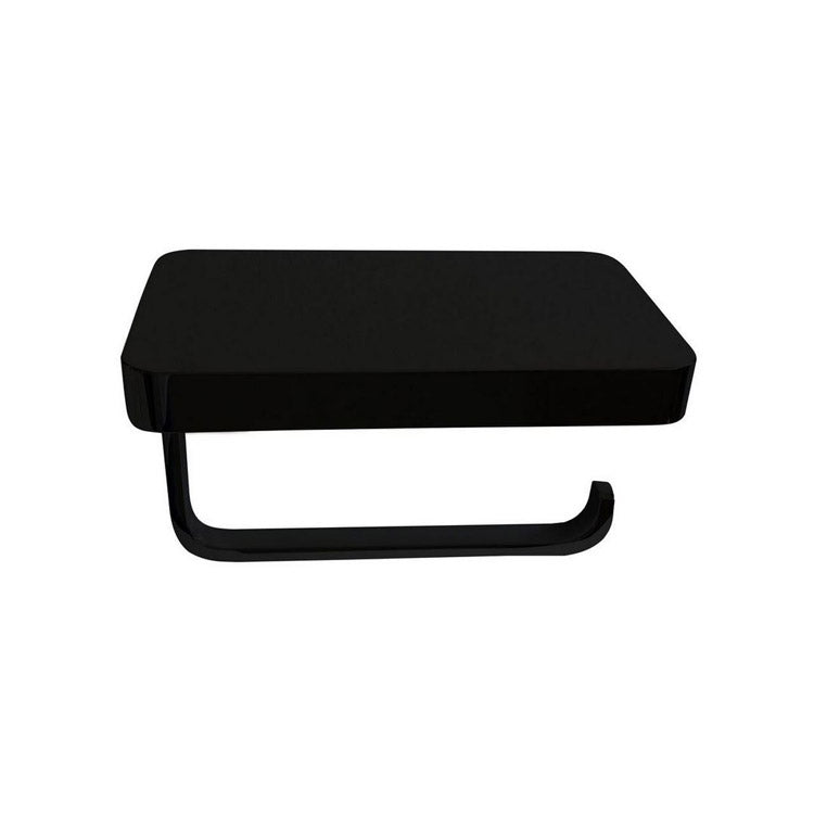 Matte Black Toilet Paper Holder with Shelf