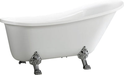 69" Regency Free Standing Bathtub with Chrome Legs and Adjustable Leveling Feet