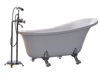 69" Regency Free Standing Bathtub with Chrome Legs and Adjustable Leveling Feet