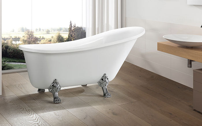 69" Regency Free Standing Bathtub with Chrome Legs and Adjustable Leveling Feet