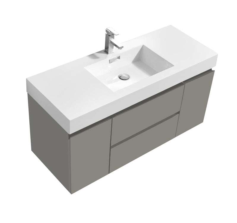 Damian 48" Chelsea Grey Wall Mount Bathroom Vanity
