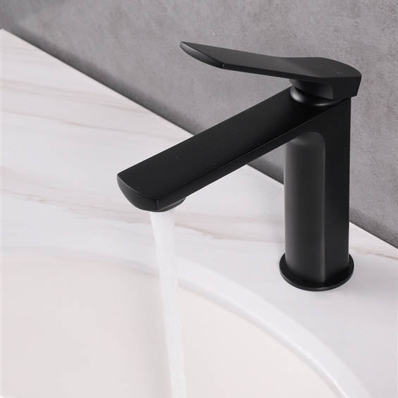 Bento Single Lever Matte Black Vanity Faucet 6.5"x7.75"H, FT551-MBLK
