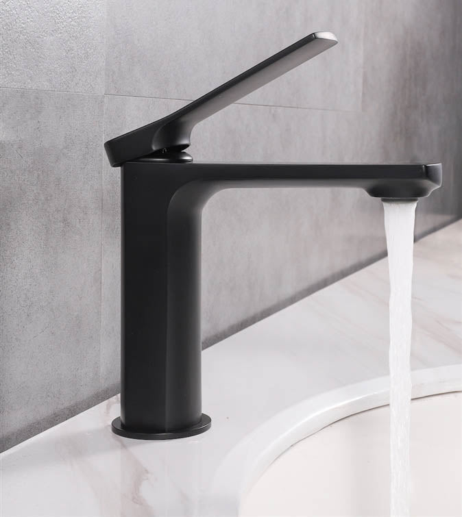 Bento Single Lever Matte Black Vanity Faucet 6.5"x7.75"H, FT551-MBLK