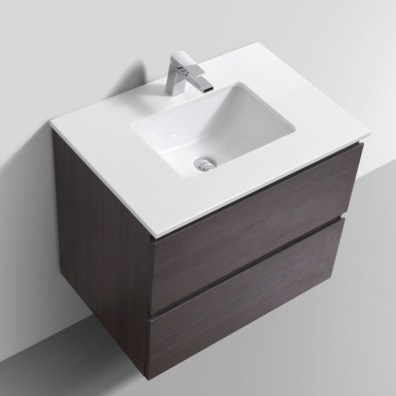 Liam 30", Remy Bath Wall Mount Vanity with White Quartz Top - LM1030