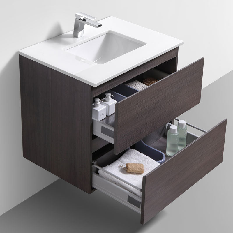 Liam 30", Remy Bath Wall Mount Vanity with White Quartz Top - LM1030
