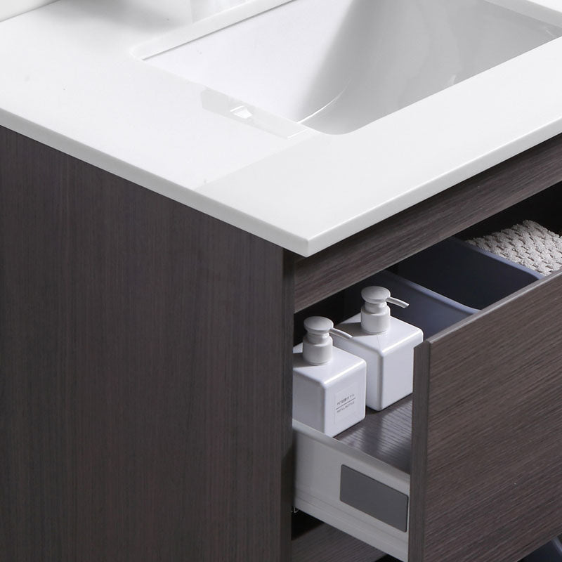 Liam 30", Remy Bath Wall Mount Vanity with White Quartz Top - LM1030