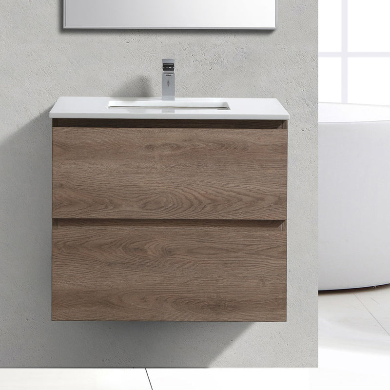 Liam 30", Remy Bath Wall Mount Vanity with White Quartz Top - LM1030