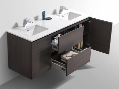 Liam 60", Remy Bath Double Sink Vanity with White Quartz Top - LM1060D