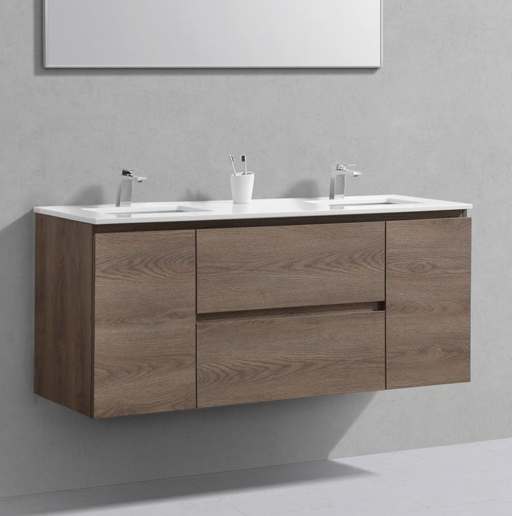 Liam 60", Remy Bath Double Sink Vanity with White Quartz Top - LM1060D