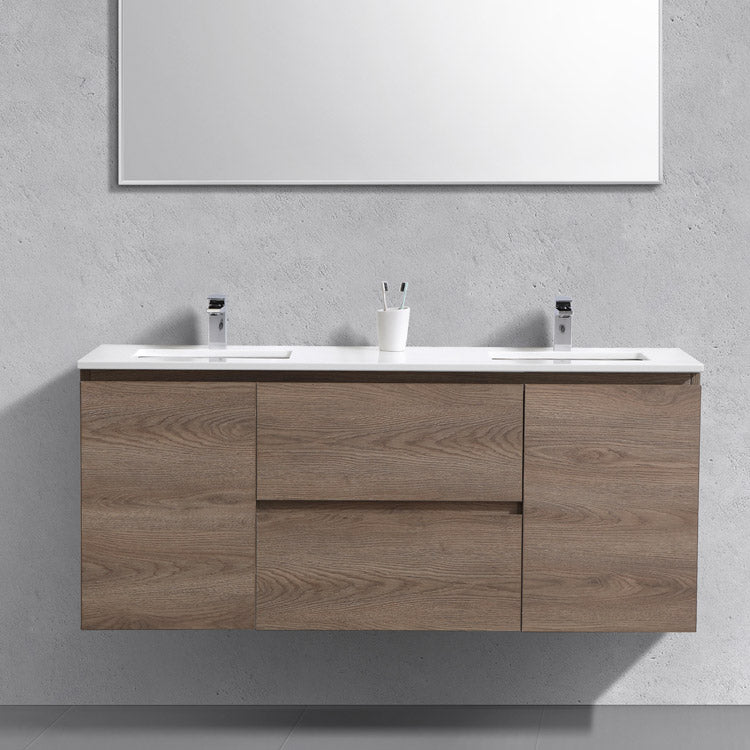 Liam 60", Remy Bath Double Sink Vanity with White Quartz Top - LM1060D