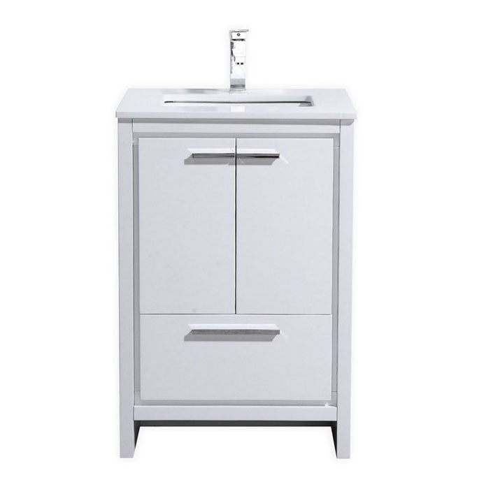 24" Adriano Gloss White Bathroom Vanity