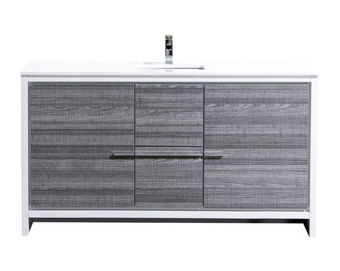 Adriano 60" Ash Grey Single Sink Vanity