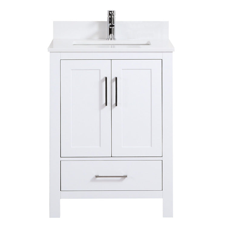 24" Elle Silk White Bathroom Vanity