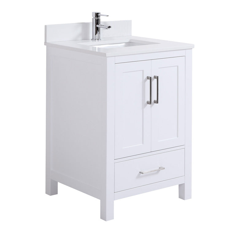 24" Elle Silk White Bathroom Vanity