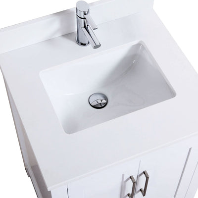 24" Elle Silk White Bathroom Vanity