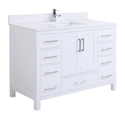 48" Elle Silk White Bathroom Vanity