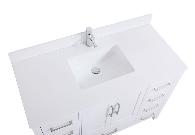 48" Elle Silk White Bathroom Vanity