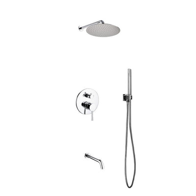 Shower Set w/ 8" Round Rain Shower and Handheld & Tub Filler