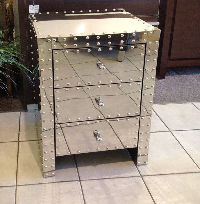 Steel Side Table Studded 18"x26"H