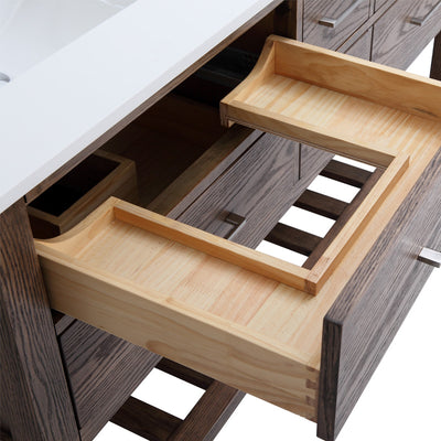 Ramsey 60" English Walnut Double Sink Bathroom Vanity