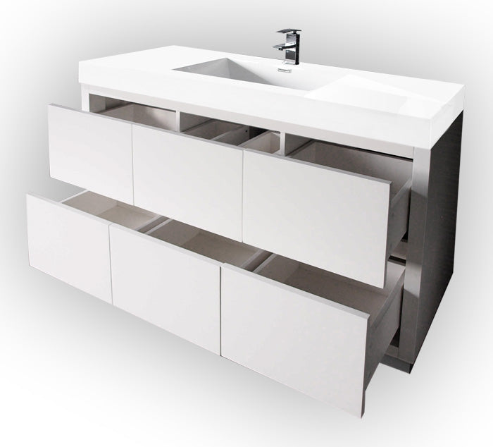 48" Demy Gloss White Bathroom Vanity