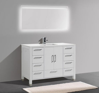 48" Madison Gloss White Bathroom Vanity