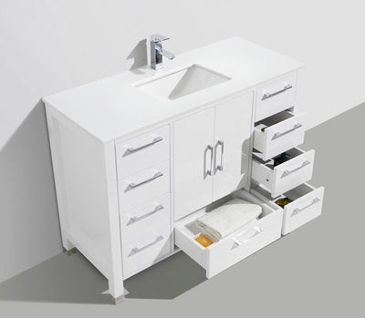 48" Madison Gloss White Bathroom Vanity