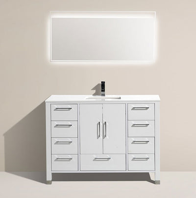 48" Madison Gloss White Bathroom Vanity