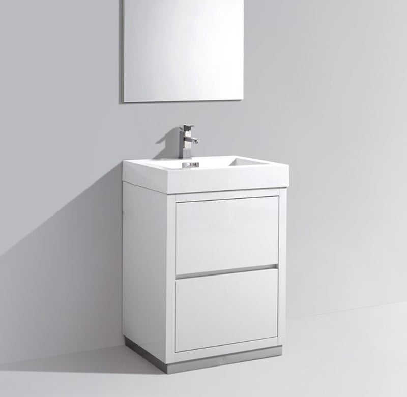 24" Demy Gloss White Modern Bathroom Vanity