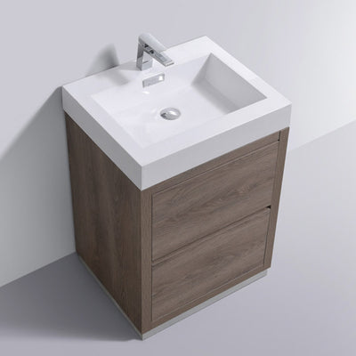 24" Demy Light Walnut Modern Bathroom Vanity