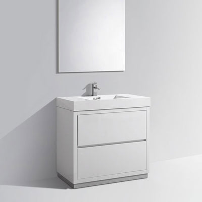 30" Demy Gloss White Bathroom Vanity