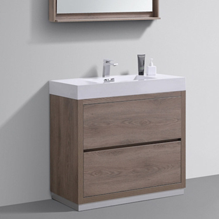 36" Demy Light Walnut Bathroom Vanity