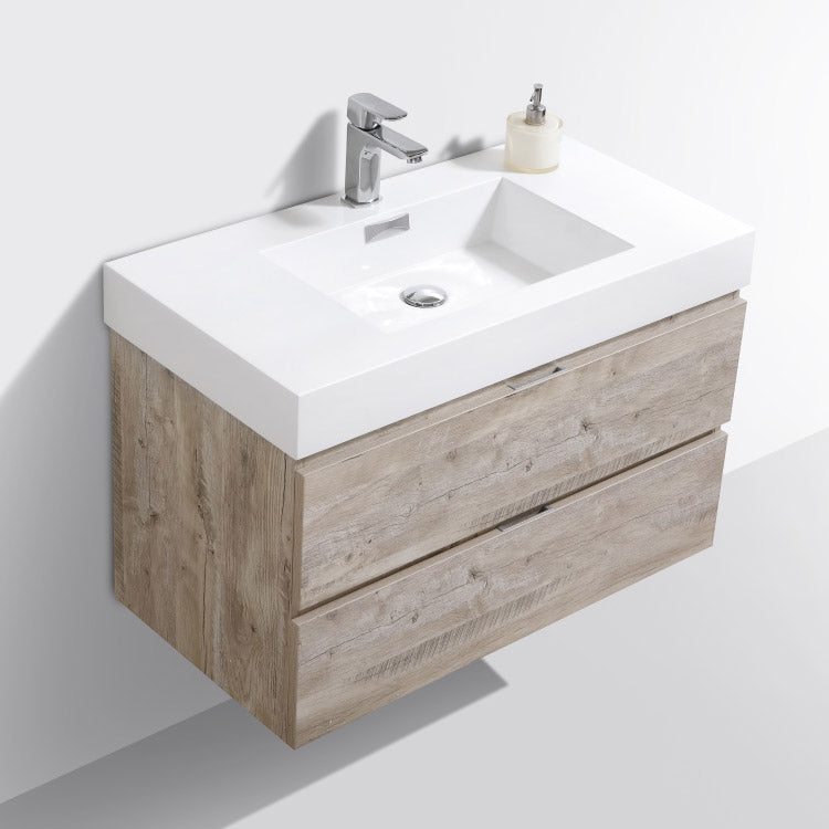 36" Drake Nature Wood Wall Mounted Bathroom Vanity