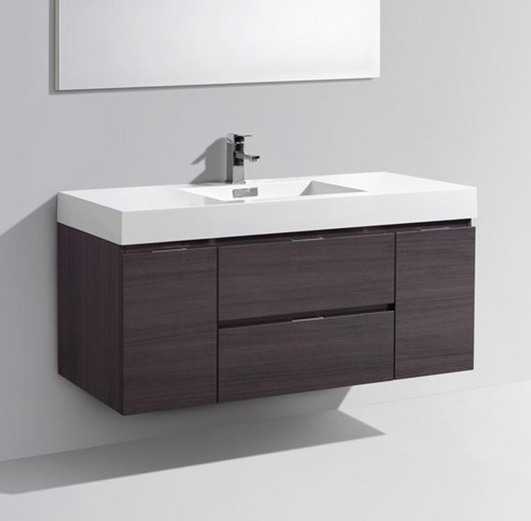 48" Drake Grey Oak Wall Mount Bathroom Vanity
