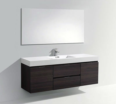 60" Drake Grey Oak Single Sink Wall Mounted Bathroom Vanity