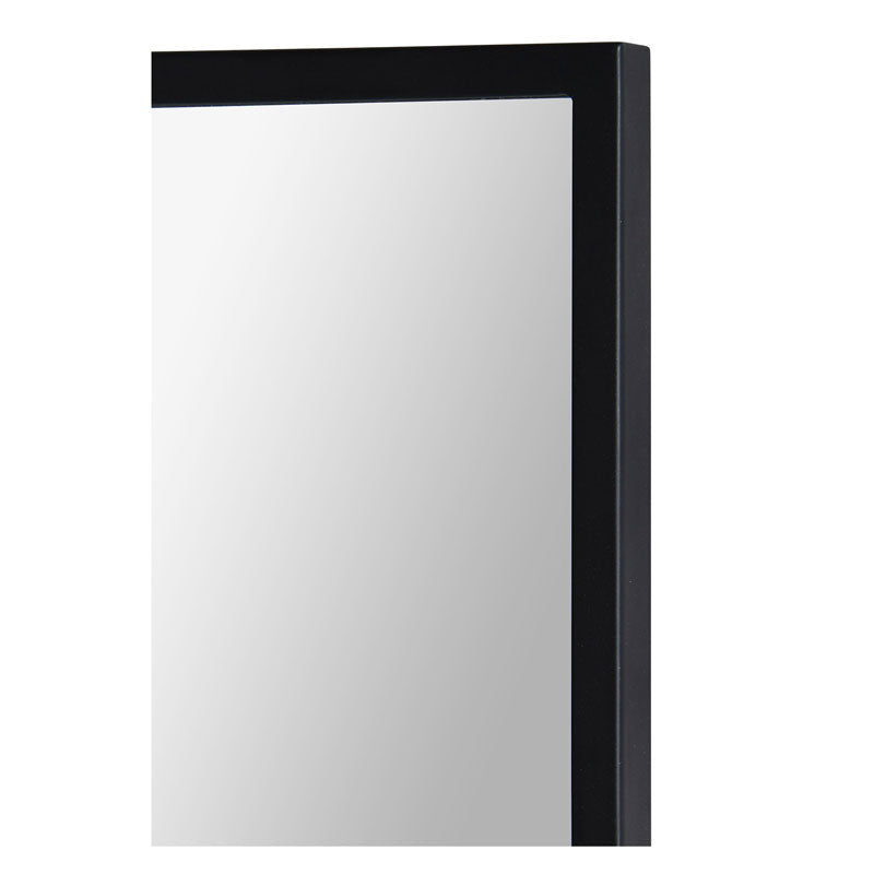 Chason 23"x31.50" Matte Black Metal Frame Mirror