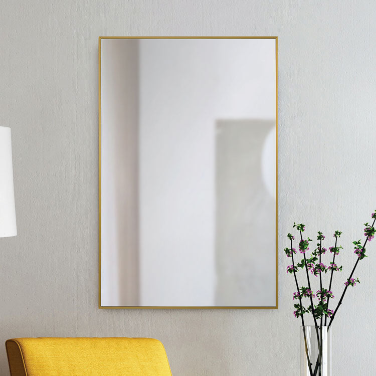 Don 24"x36", Brushed Gold Metal Frame Mirror