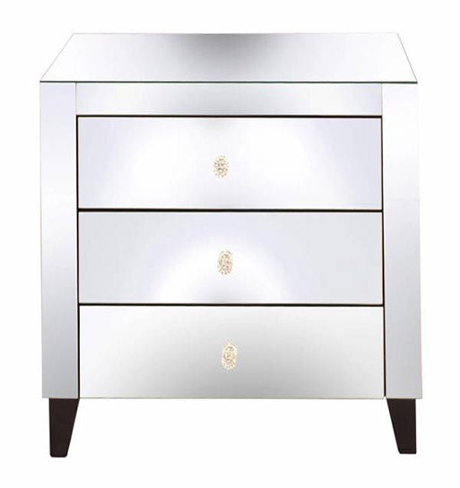 Mirrored Nightstand Side Table 24"x30"H