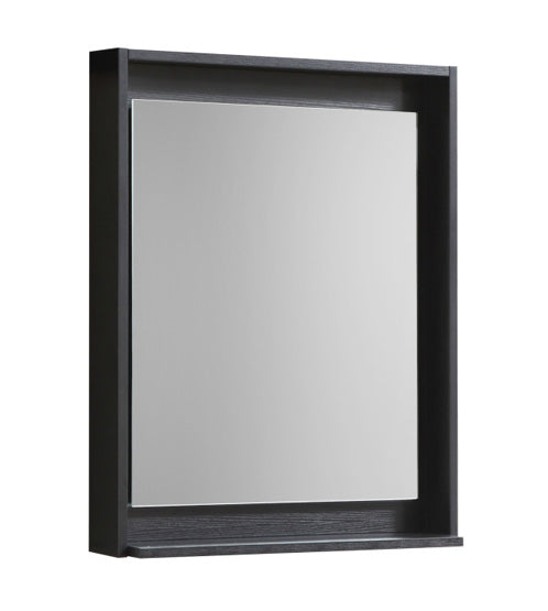 24" Mason Black Mirror with Shelf