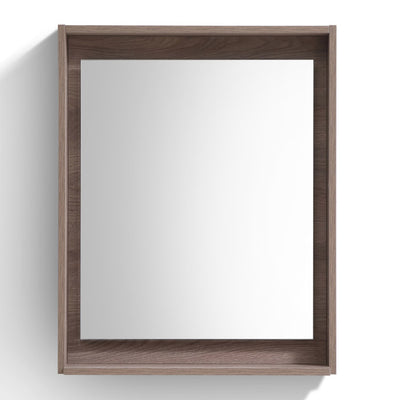 24" Mason Light Walnut Mirror with Shelf