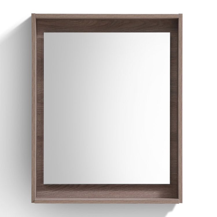 24" Mason Light Walnut Mirror with Shelf