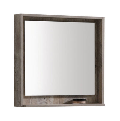 30" Mason Nature Wood Mirror with Shelf