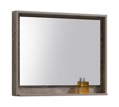 36" Mason Nature Wood Mirror with Shelf