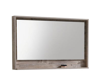 48" Mason Nature Wood Mirror with Shelf