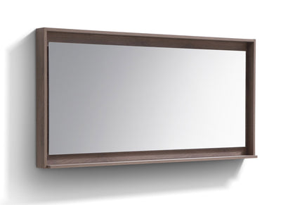 70" Mason Light Walnut Mirror with Shelf